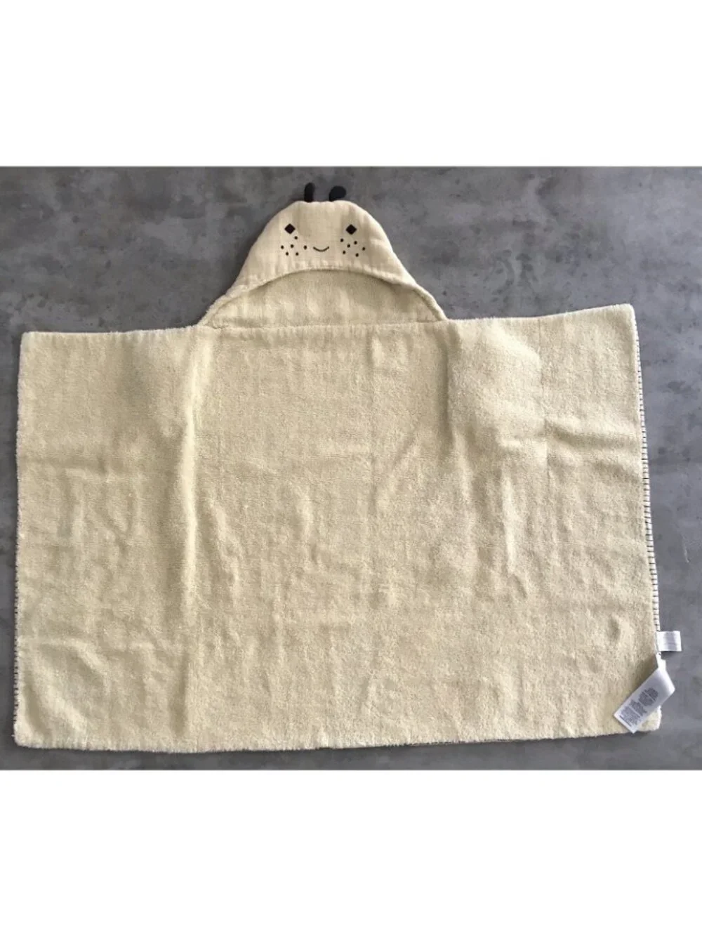 Pottery Barn Kids Bumble Bee Towel Hooded Baby Muslin Organic Cotton Yellow